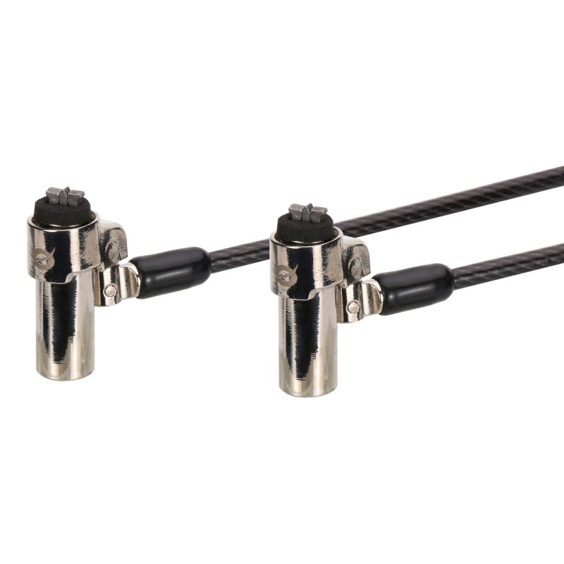 Conceptronic CUSTODIO02BNTM Keyed Dual Head Laptop Lock, Nano Lock Slot, Master Keyed Compatible, 1.8m