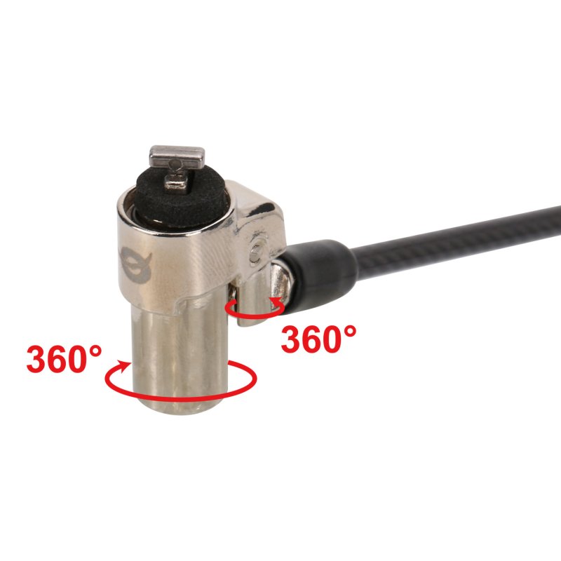Conceptronic CUSTODIO02BSM Keyed Laptop Lock, Standard Security Slot, Master Keyed Compatible, 1.8m