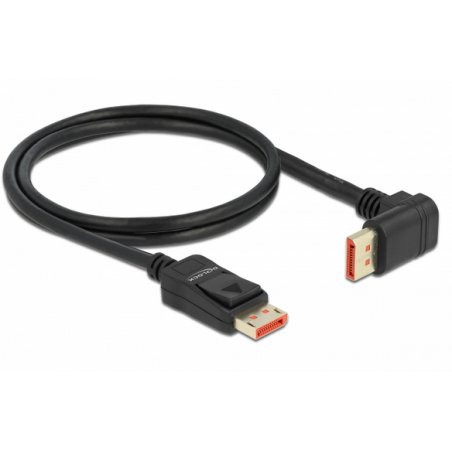 Delock DisplayPort Kabel Stecker gerade zu Stecker 90° oben gewinkelt 8K 60 Hz 1 m