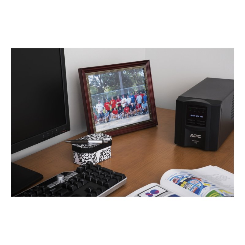 APC Smart-UPS 750VA LCD UPS AC 120V 500Watt 750VA 1-phase Ethernet RS-232 USB output connectors 6 Black with APC
