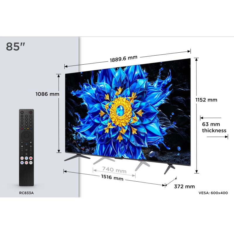 85QLED810L (214.8 cm (85 Zoll), schwarz, UltraHD/4K, Mini-LED, 144Hz Panel)