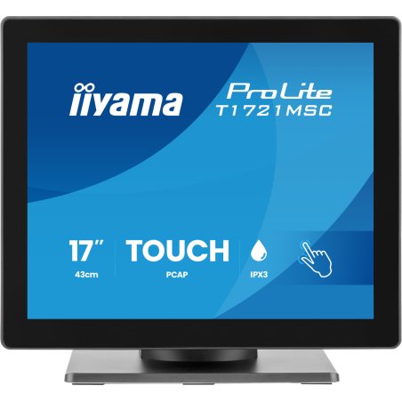 iiyama ProLite T1721MSC-B3 computer monitor 43.2 cm (17") 1280 x 1024 pixels SXGA Touchscreen Tabletop Black