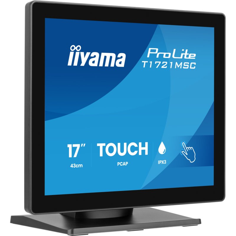 iiyama ProLite T1721MSC-B3 computer monitor 43.2 cm (17") 1280 x 1024 pixels SXGA Touchscreen Tabletop Black