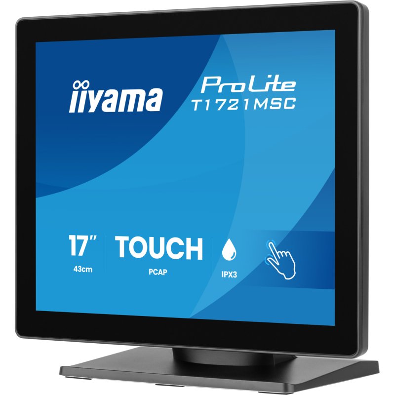 iiyama ProLite T1721MSC-B3 computer monitor 43.2 cm (17") 1280 x 1024 pixels SXGA Touchscreen Tabletop Black