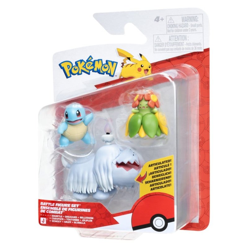 Pokémon Battle Figure 3-Pack Squirtle, Greavard & Bellossom