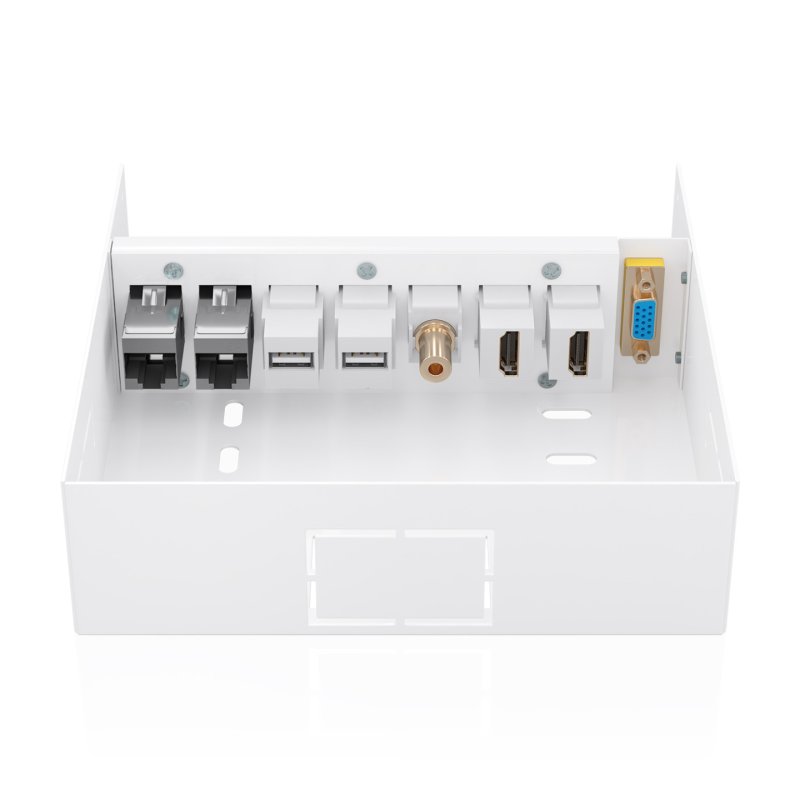 CAJA CONEXIONES AISENS VGA JACK3.5 2xHDMI 2xUSB-B 2xRJ45 CAT.6A STP BLANCO