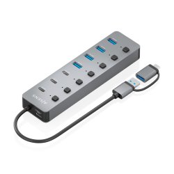 AISENS ASUC-8P043-GR interface hub USB 3.2 Gen 1 (3.1 Gen 1) Type-A 5000 Mbit/s Grey