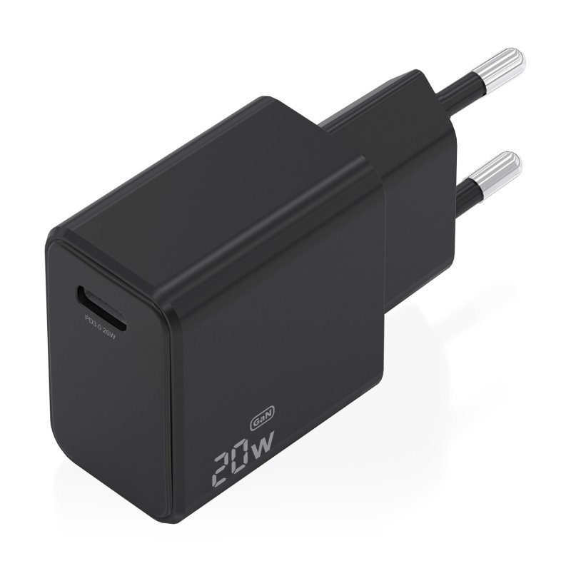 CARGADOR AISENS GaN 20W USB-C PD3.0 1xUSB-C NEGRO