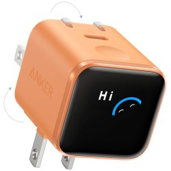 ANKER Nano Charger 45W GaN Ladegert 1x USB-C ActiveShield 5.0 Touchsensor iPhone Erkennung SmartDisplay orange