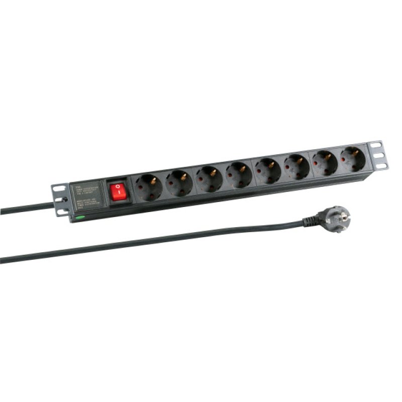 EFB Elektronik EK631DE.2 multiprise 2 m 8 sortie(s) CA Intérieure Noir