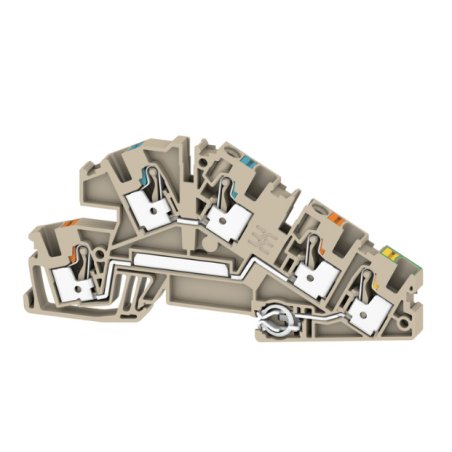 Weidmüller AITB 4 BB N-L-PE bornier Beige, Orange