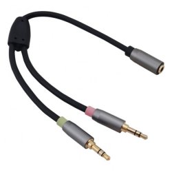Helos 288716 audio cable 0.1 m 3.5mm 2 x 3.5mm Black
