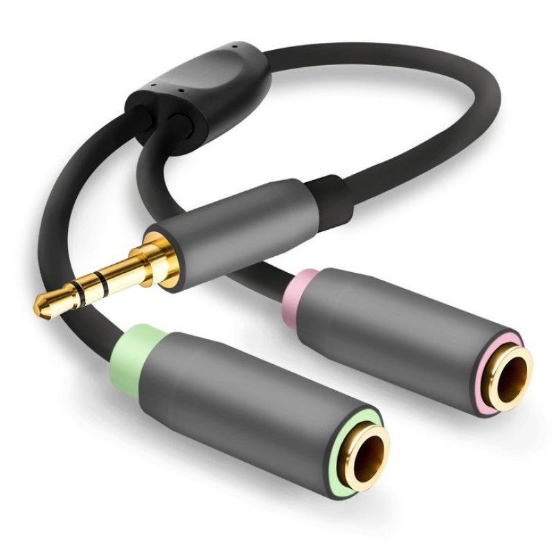 Helos 288715 audio splitter Black, Grey