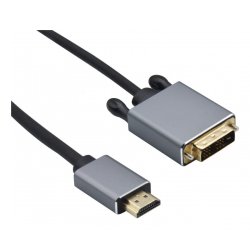 Helos 288691 video cable adapter 3 m HDMI Type A (Standard) DVI-D Black