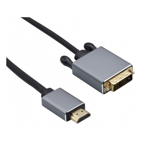 Helos 288691 video cable adapter 3 m HDMI Type A (Standard) DVI-D Black