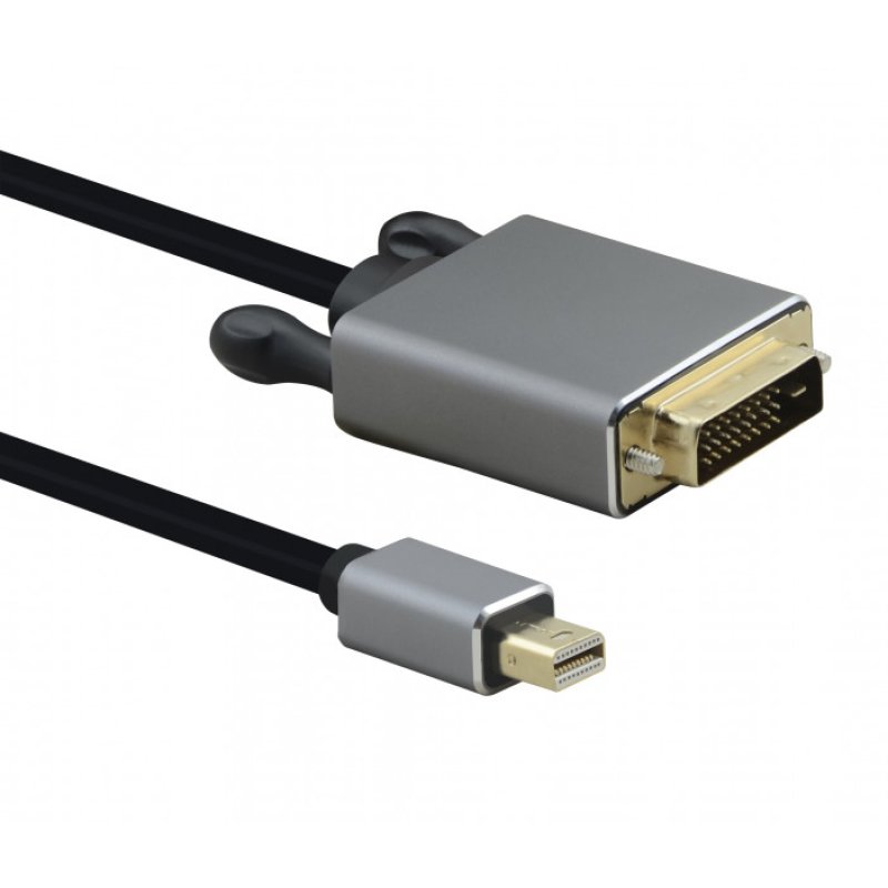 Helos 288475 video cable adapter 1 m Mini DisplayPort DVI-D Black