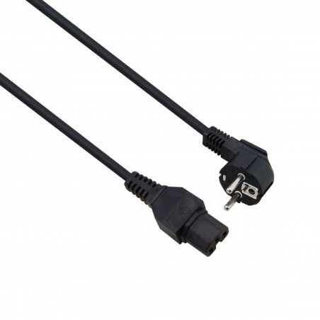 helos Netzanschlusskabel, Schutzkontaktstecker 90 auf C15, schwarz, 3,0m