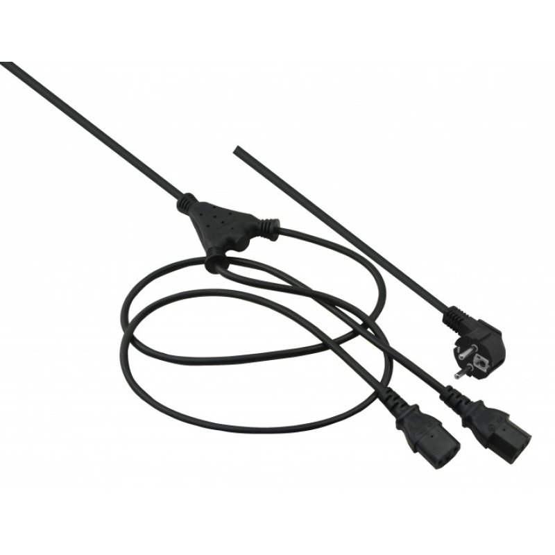 Helos 262674 power cable Black 2 m CEE 7/7 2 x C13 coupler