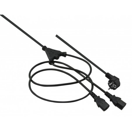 Helos 262674 power cable Black 2 m CEE 7/7 2 x C13 coupler