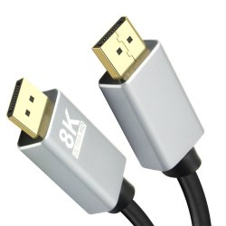 helos Anschlusskabel, DisplayPort Stecker/Stecker, PREMIUM 8K, 1,0m, schwarz