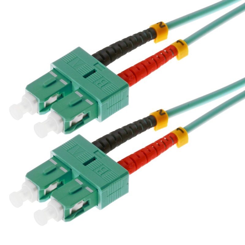 helos LWL OM3 Patchkabel Duplex LSZH 3,0mm SC/SC aqua 5,0m