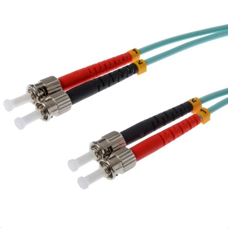 helos LWL OM3 Patchkabel Duplex LSZH 3,0mm ST/ST aqua 3,0m