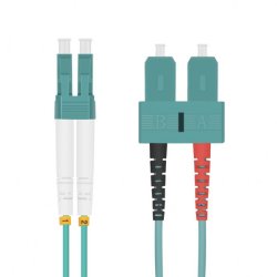 helos LWL OM3 Patchkabel Duplex LSZH 3,0mm LC/SC aqua 0,5m