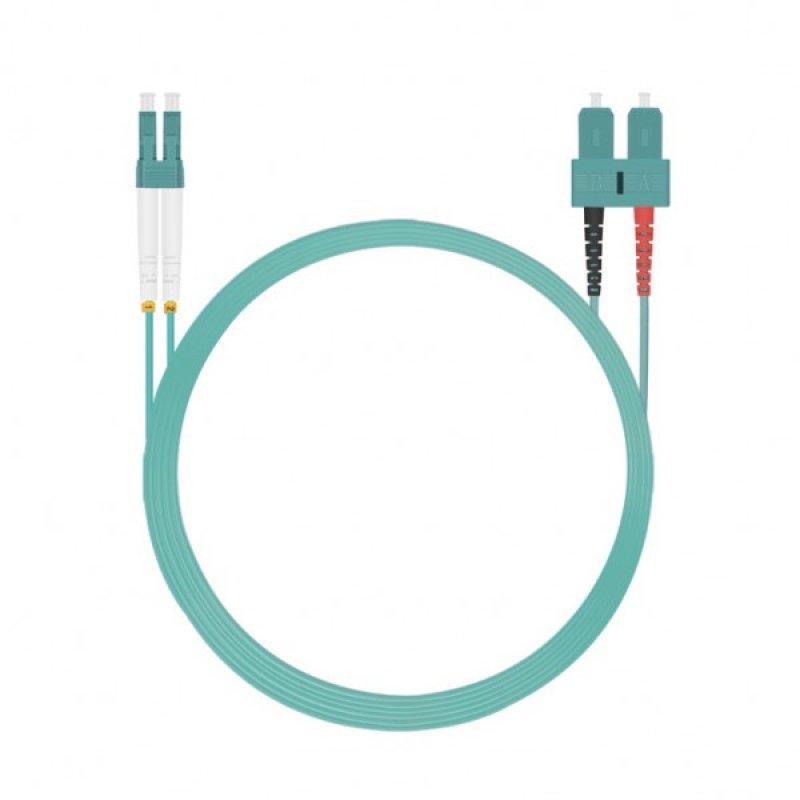 helos LWL OM3 Patchkabel Duplex LSZH 3,0mm LC/SC aqua 0,5m
