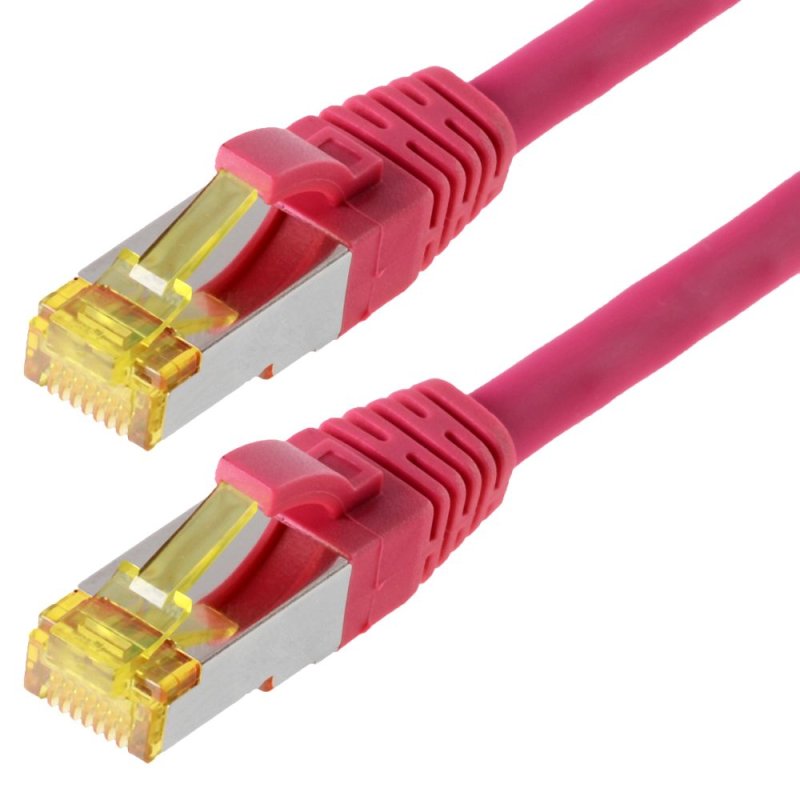 Helos S/FTP (PIMF) CAT 6a 10m câble de réseau Magenta Cat6a S/FTP (S-STP)