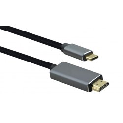 helos Anschlusskabel, USB 3.1 Type-C/HDMI St., PREMIUM, 1,8m, schwarz
