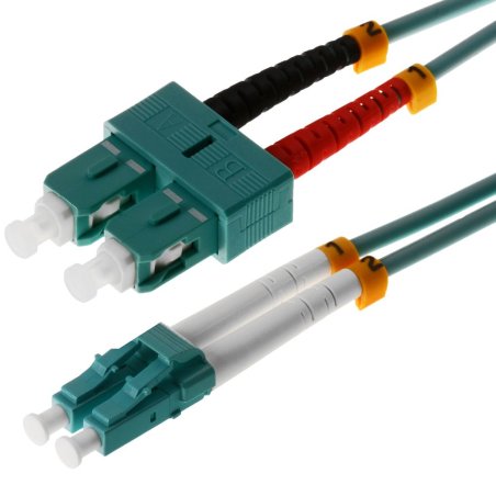 helos LWL OM3 Patchkabel Duplex LSZH 3,0mm LC/SC aqua 10,0m