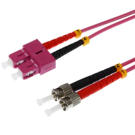 Helos 1m OM4 SC/ST InfiniBand/fibre optic cable 2x ST Violet