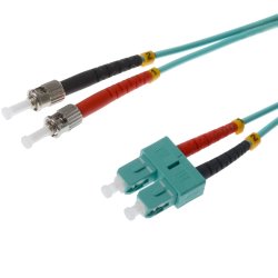 helos LWL OM3 Patchkabel Duplex LSZH 3,0mm SC/ST aqua 10,0m