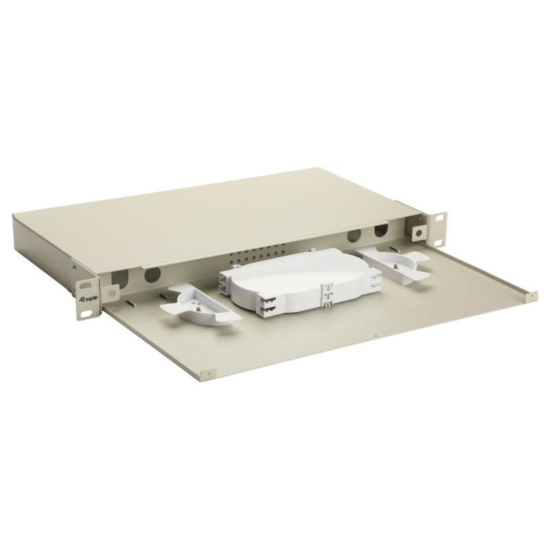 Equip 19" Fiber Optic Space Box, 1U, without front panel, Grey