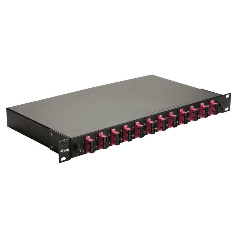 Equip LWL-Spleißkasten 12-Port SC-Duplex OM4 1U komplett sw