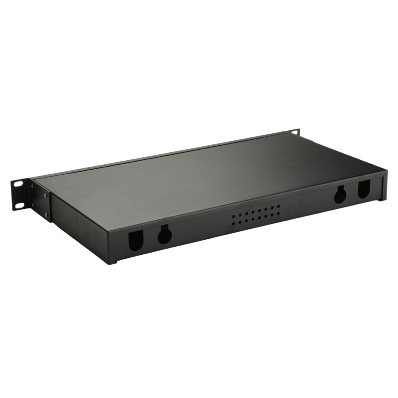Equip 12-Port Fiber Optic Splice Box, SC Duplex, OM4, 1U, Equipped, Black