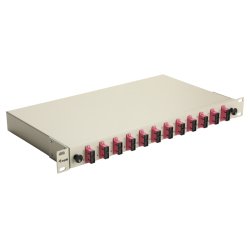 Equip 12-Port Fiber Optic Splice Box, SC Duplex, OM4, 1U, Equipped, Grey