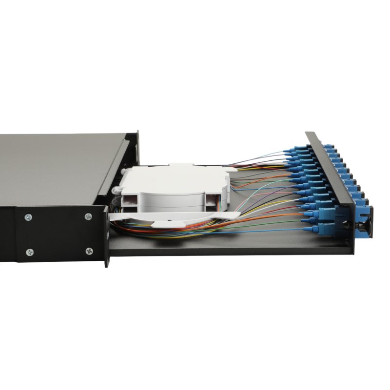 Equip LWL-Spleißkasten 12-Port SC-Duplex OS2 1U komplett sw