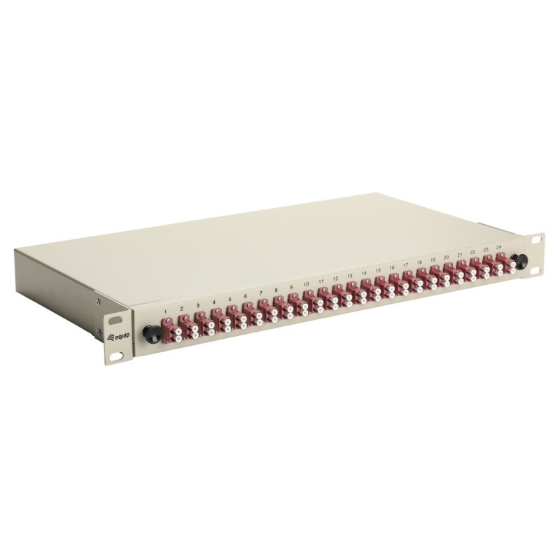 Equip LWL-Spleißkasten 24-Port LC-Duplex OM4 1U komplett gr