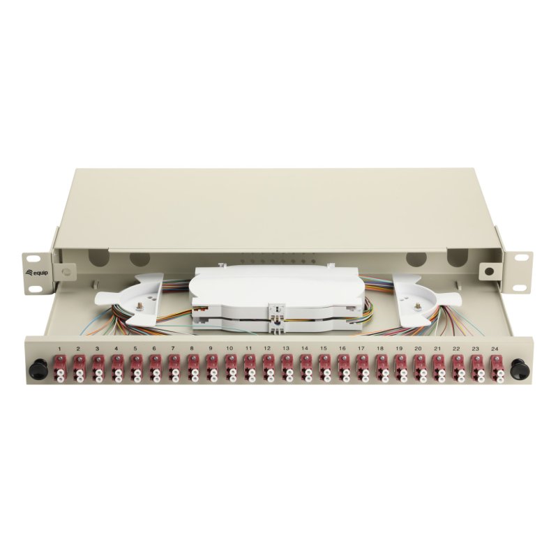 Equip LWL-Spleißkasten 24-Port LC-Duplex OM4 1U komplett gr