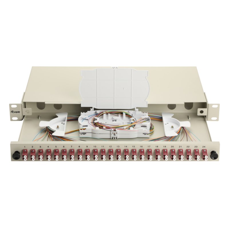 Equip LWL-Spleißkasten 24-Port LC-Duplex OM4 1U komplett gr
