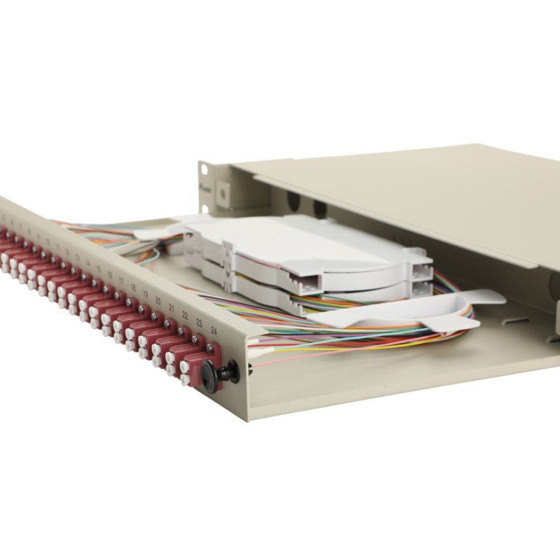 Equip LWL-Spleißkasten 24-Port LC-Duplex OM4 1U komplett gr