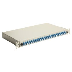 Equip 24-Port Fiber Optic Splice Box, LC Duplex, OS2, 1U, Equipped, Grey