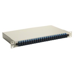 Equip 24-Port Fiber Optic Splice Box, SC Duplex, OS2, 1U, Equipped, Grey