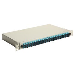 Equip 24-Port Fiber Optic Splice Box, SC Duplex, OM3, 1U, Equipped, Grey