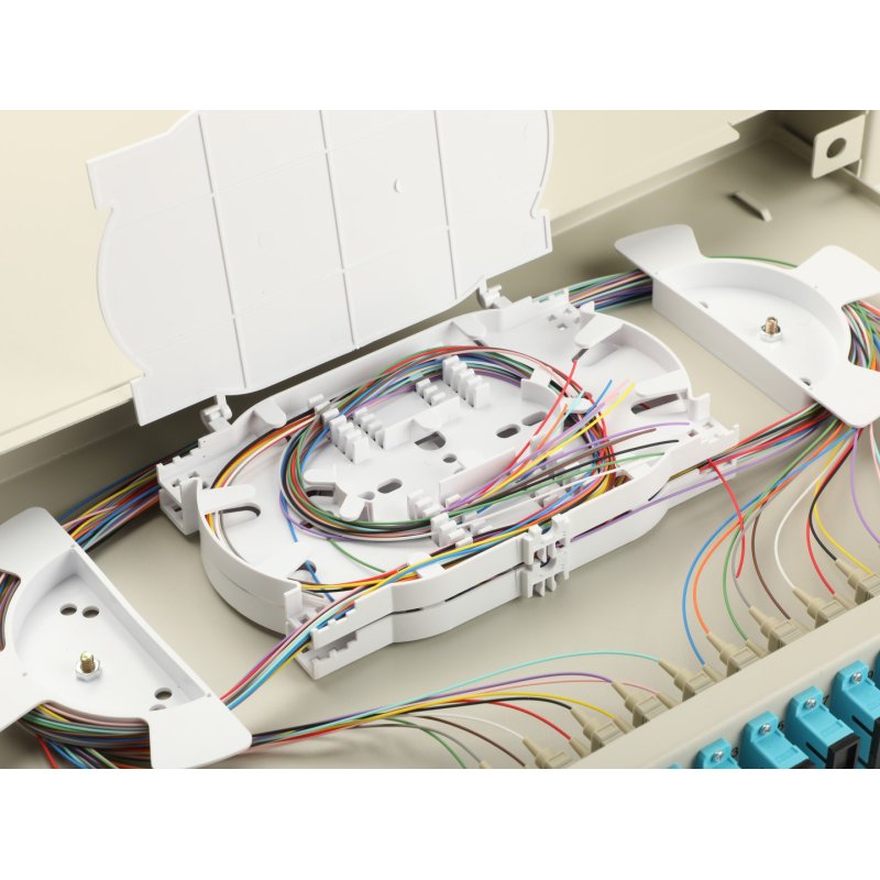 Equip LWL-Spleißkasten 24-Port SC-Duplex OM3 1U komplett gr
