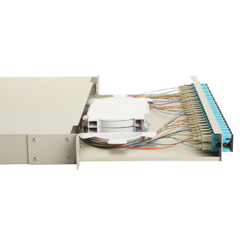 Equip LWL-Spleißkasten 24-Port SC-Duplex OM3 1U komplett gr