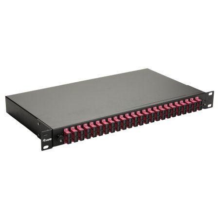 Equip 24-Port Fiber Optic Splice Box, SC Duplex, OM4, 1U, Equipped, Blac