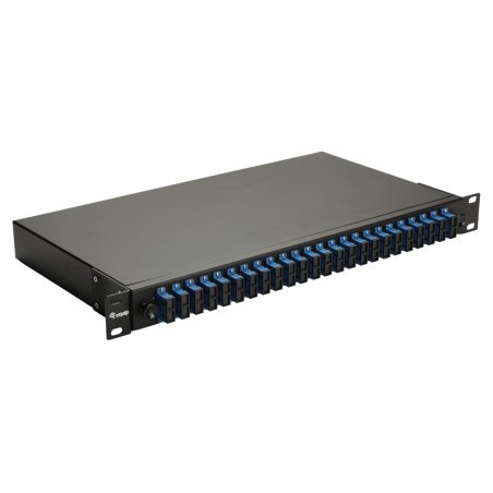 Equip 24-Port Fiber Optic Splice Box, SC Duplex, OS2, 1U, Equipped, Black