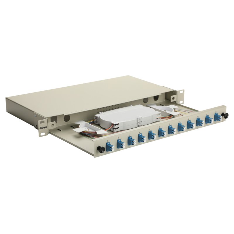 Equip LWL-Spleißkasten 12-Port LC-Duplex OS2 1U komplett gr